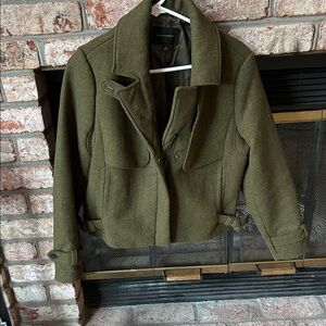 Banana Republic olive green‎ Heritage Wool Blend Military Crop jacket Size S